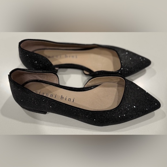 Gianni Bini Black Sparkle Flats - Picture 2 of 5